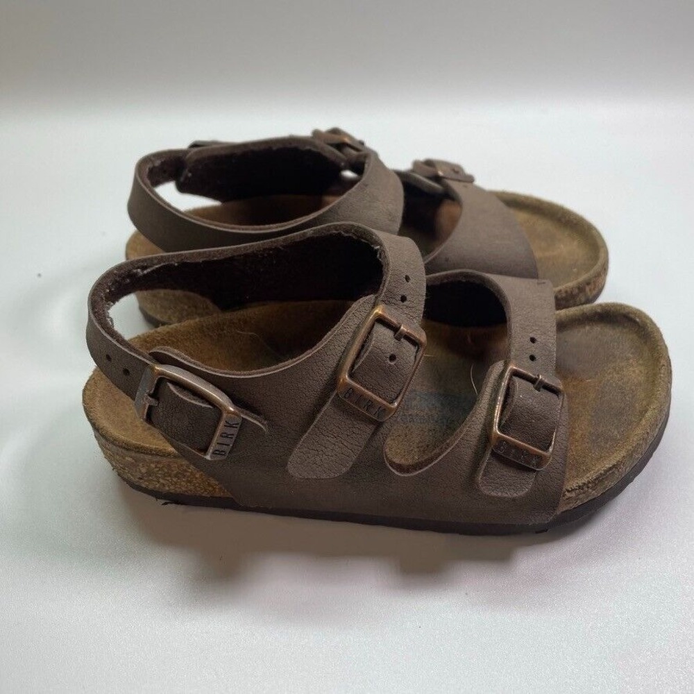 Birkenstock Kids Brown Triple Buckle Sandals